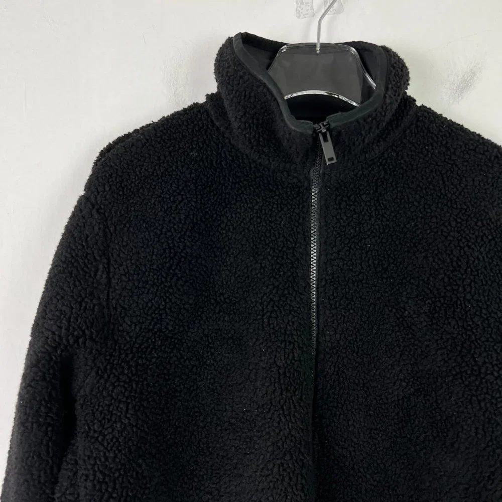 Theory Glacial Fleece Jacket Full Zip Black Size Medium M - Picture 3 of 16
